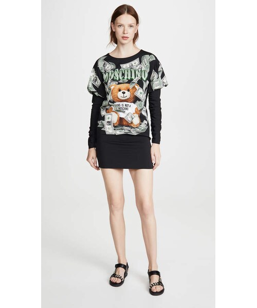 ワンピース Moschino Dress White logo-print cotton dress Moschino - women - MOSCHINO