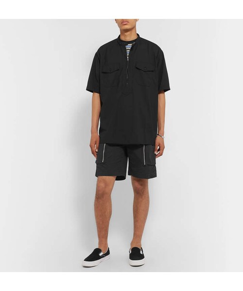 nonnative(ノンネイティブ)の「nonnative Grandad-Collar Wool-Blend Ripstop Half-Placket Shirt(シャツ/ブラウス・メンズ・Black・M/XXXL/XL/L/S/XXL/XS)」の2枚目の写真