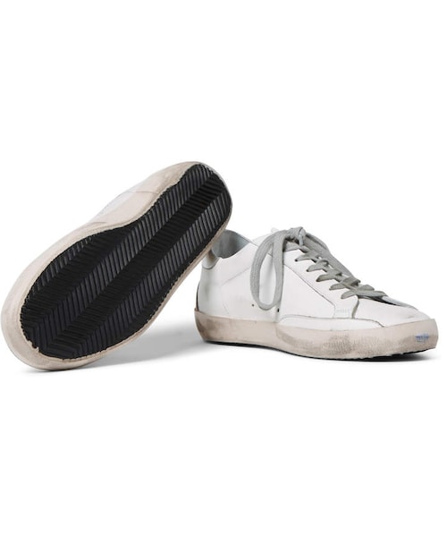 GOLDEN GOOSE（ゴールデングース）の「Golden Goose Superstar Distressed Leather And Suede Sneakers（スニーカー・メンズ・White・One Size）」の5枚目の写真