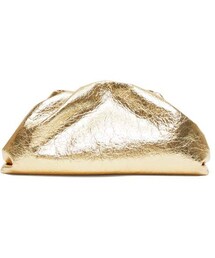 BOTTEGA VENETA | Bottega Veneta - The Pouch Large Crinkled Metallic Leather Clutch - Womens - Gold(クラッチバッグ)