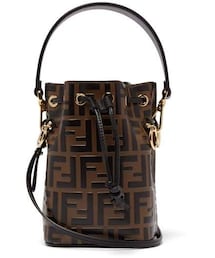 FENDI | Fendi - Mon Tresor Mini Ff Embossed Leather Bucket Bag - Womens - Black Brown(ショルダーバッグ)