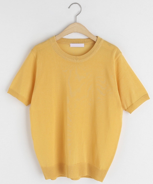 DHOLIC(ディーホリック)の「リブヘム半袖ニット(ニット/セーター・レディース・グリーン/ブラウン/ベージュ/ホワイト/ブラック/ブルー/イエロー・FREE)」の7枚目の写真