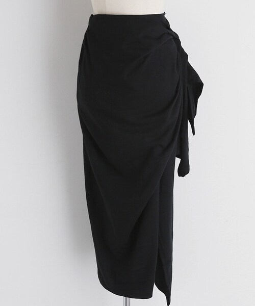 DHOLIC(ディーホリック)の「ワイドラップスカート(スカート・レディース・ベージュ/グリーン/ブラック・FREE)」の2枚目の写真