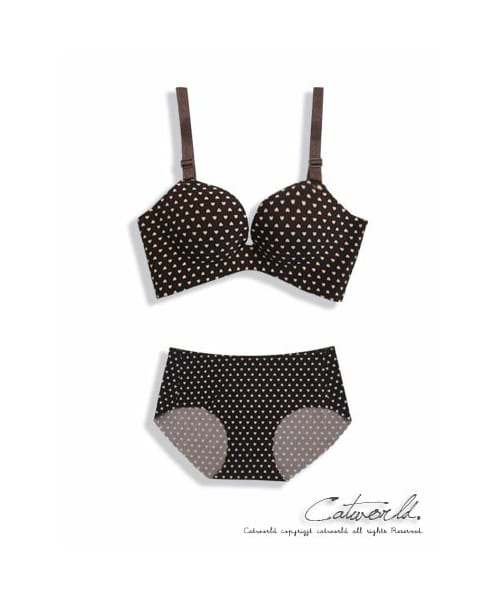catworld（キャットワールド）の「沉穩愛心波點無痕內衣（アンダーウェア・レディース・咖啡・32/34/36/38/40）」の2枚目の写真