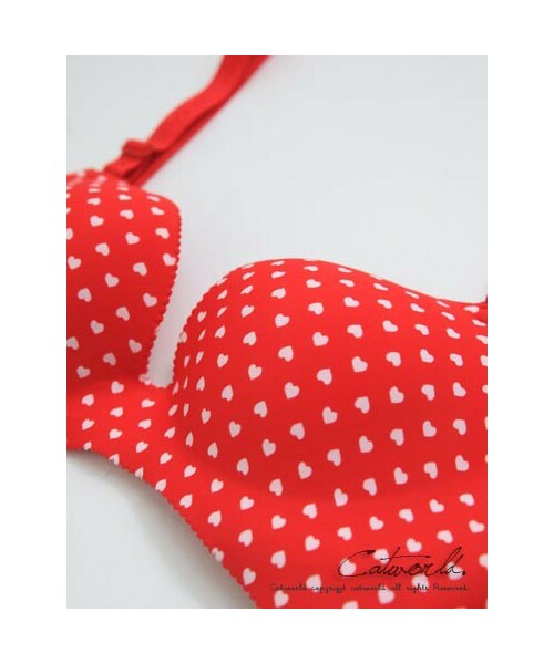catworld（キャットワールド）の「鮮豔愛心波點無痕內衣（アンダーウェア・レディース・紅・32/34/36/38/40）」の4枚目の写真