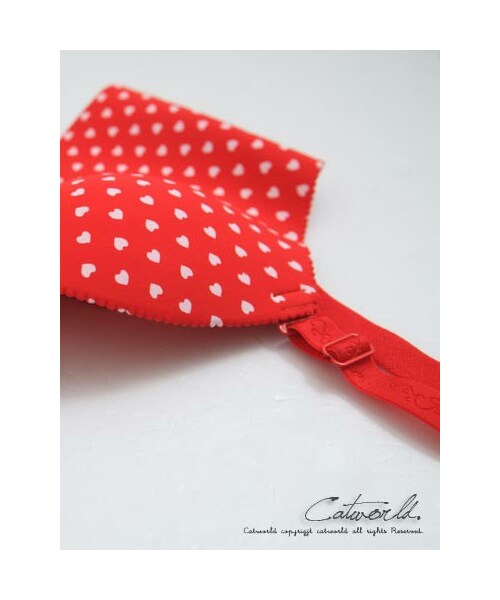 catworld（キャットワールド）の「鮮豔愛心波點無痕內衣（アンダーウェア・レディース・紅・32/34/36/38/40）」の3枚目の写真