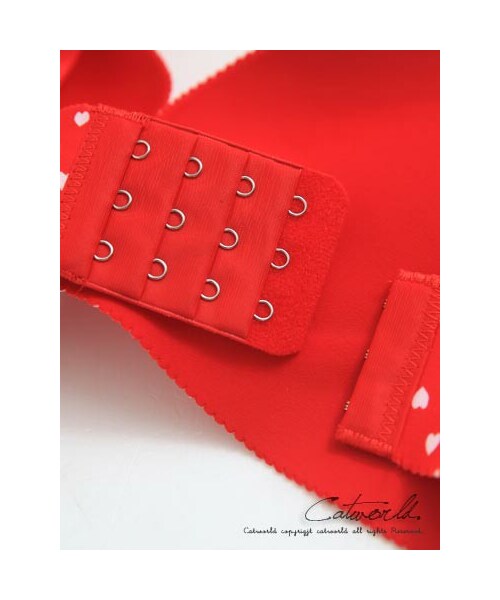 catworld（キャットワールド）の「鮮豔愛心波點無痕內衣（アンダーウェア・レディース・紅・32/34/36/38/40）」の5枚目の写真