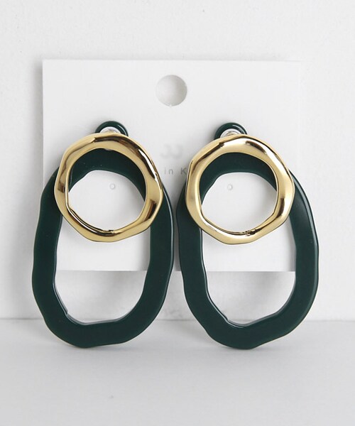 DHOLIC（ディーホリック）の「ダブルフレームピアス（ピアス（両耳用）・レディース・ホワイト/グリーン/ブラウン・FREE）」の3枚目の写真