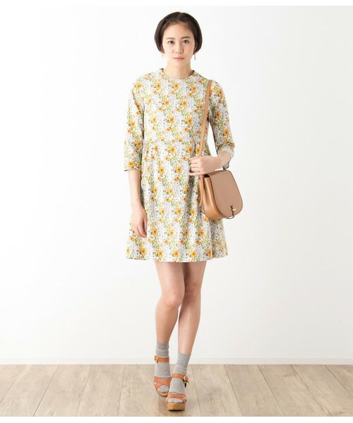 アダム エ ロペ Femme アダムエロペ の 花柄タイプライターワンピース ワンピース Wear