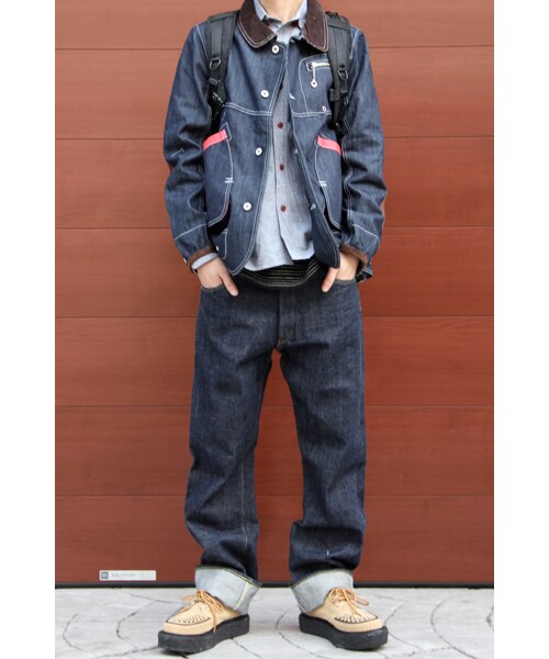MEMENTISM(メメントイズム)の「"WHITE.S"レザー×デニムスタッズリュックBLACK(バッグ・メンズ・その他)」の8枚目の写真