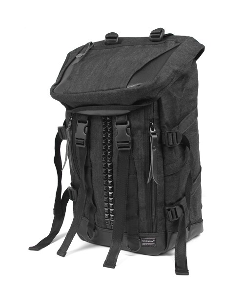 MEMENTISM(メメントイズム)の「"WHITE.S"レザー×デニムスタッズリュックBLACK(バッグ・メンズ・その他)」の1枚目の写真