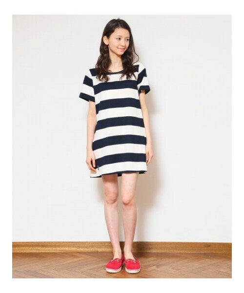 HOLIDAY(ホリデイ)の「BORDER ONE-PI(ワンピース/ドレス・レディース・WHITEXNAVY/WHITEXBLACK・ONESIZE)」の1枚目の写真