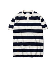 ESPIONAGE | Ernest Border S/S T-shirt Navy Stripe(トップス)