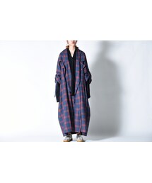 my beautiful landlet チェック柄ロングコート サイズ1 My Beautiful Landlet チェックワイドロングコート Red