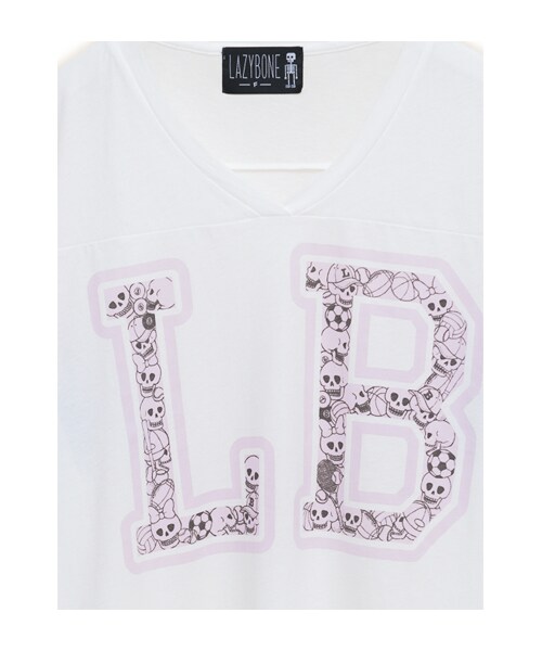 lazybone(レイジーボーン)の「LB Sporty Tee(トップス・レディース・牙白色/深灰色・F)」の2枚目の写真