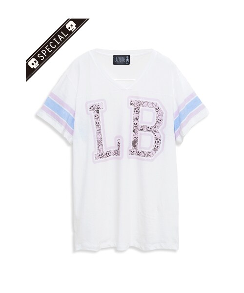lazybone(レイジーボーン)の「LB Sporty Tee(トップス・レディース・牙白色/深灰色・F)」の1枚目の写真