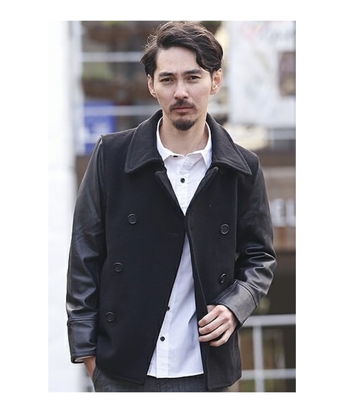 AVIREX メルトンレザーPコート UNITED ARROWS メルトン Pコート