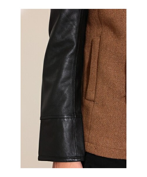 CAMBIO（カンビオ）の「メルトン×レザー 袖切替ピーコート（）」 - WEAR