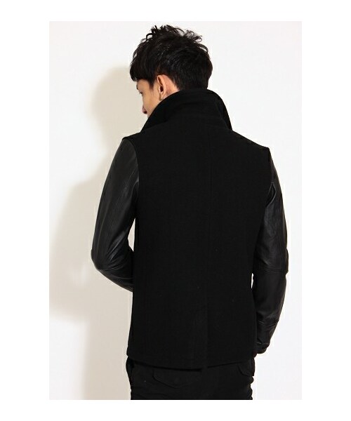 CAMBIO（カンビオ）の「メルトン×レザー 袖切替ピーコート（）」 - WEAR