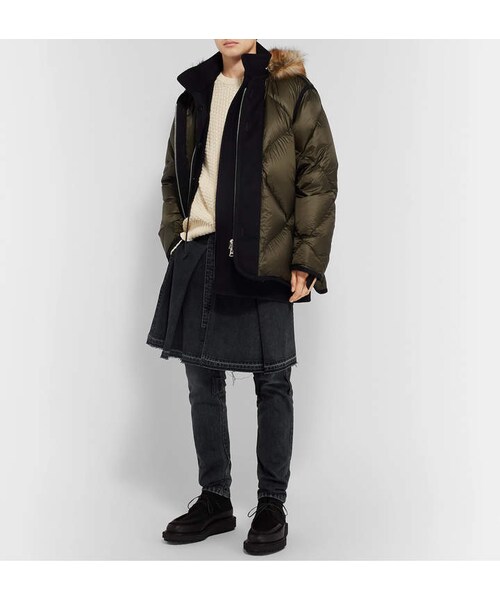 Sacai（サカイ）の「Sacai Slim-Fit Distressed Stonewashed Denim Jeans With Detachable Apron（デニムパンツ・メンズ・Black・XXL/XS/XL/M/XXXL/S）」の5枚目の写真