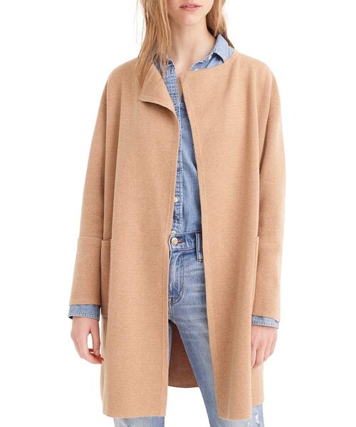 collarless sweater blazer