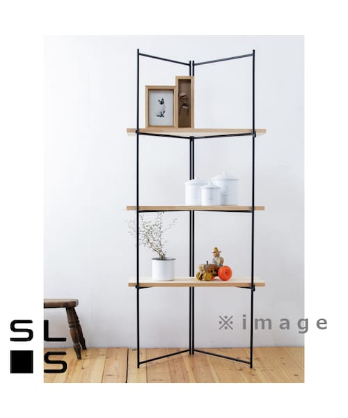 アイアンシェルフ アイアンスクエアウォールシェルフ / LL : 4段 / w20×d245