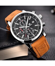 BENYAR メンズ腕時計 ビジネス スタイリッシュ 日付表示 レザーバンド クォーツ クロノグラフ ストップウォッチ 防水 3気圧  海外高級ブランド
