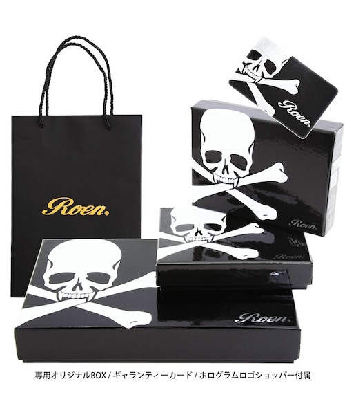 【レア】ロエン ROEN キルティング エナメル 長財布 スカル 黒 箱 ロエン Roen Roen (ロエン) スカルパッチチェックウォレット/長