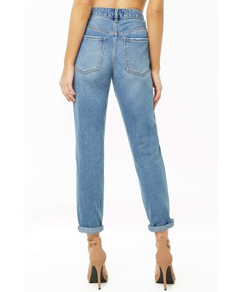 FOREVER 21（フォーエバー トゥエンティーワン）の「Forever 21 Distressed Boyfriend Jeans（デニムパンツ・レディース・Blue・26）」の2枚目の写真