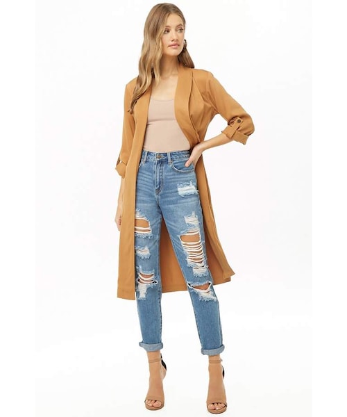 FOREVER 21（フォーエバー トゥエンティーワン）の「Forever 21 Distressed Boyfriend Jeans（デニムパンツ・レディース・Blue・26）」の3枚目の写真