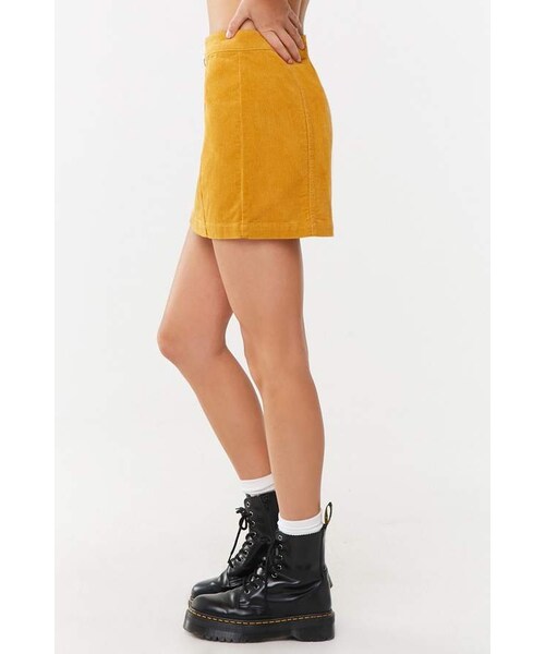 FOREVER 21（フォーエバー トゥエンティーワン）の「Forever 21 Corduroy A-Line Mini Skirt（スカート・レディース・Black/Yellow・Small/Medium/Large）」の10枚目の写真