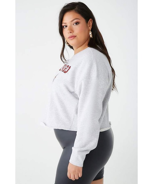 FOREVER 21（フォーエバー トゥエンティーワン）の「Forever 21 Plus Size Harvard Graphic Raw-Cut Sweatshirt（スウェット・レディース・Blue・0x/1x/2x/3x）」の4枚目の写真