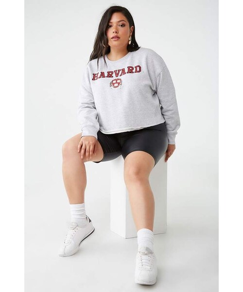 FOREVER 21（フォーエバー トゥエンティーワン）の「Forever 21 Plus Size Harvard Graphic Raw-Cut Sweatshirt（スウェット・レディース・Blue・0x/1x/2x/3x）」の5枚目の写真