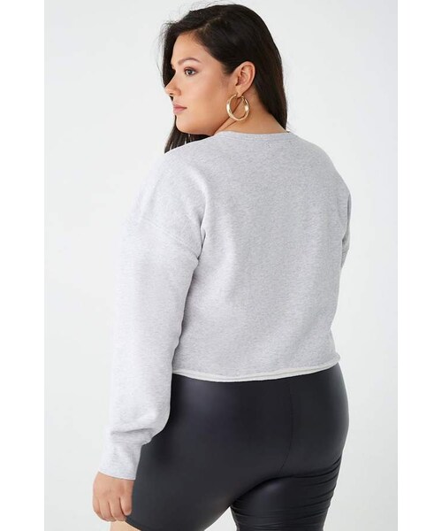 FOREVER 21（フォーエバー トゥエンティーワン）の「Forever 21 Plus Size Harvard Graphic Raw-Cut Sweatshirt（スウェット・レディース・Blue・0x/1x/2x/3x）」の3枚目の写真