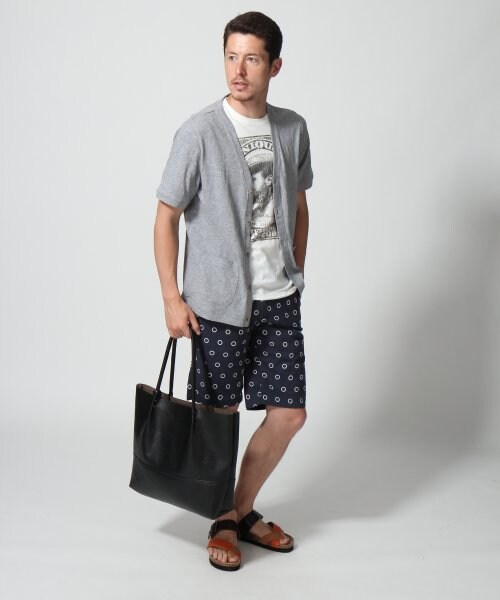 GLOBAL WORK（グローバルワーク）の「スラブＶカーデ半袖（トップス・メンズ・ブラック09/グレー15/ネイビー88・Ｓ/Ｍ/Ｌ/ＸＬ）」の7枚目の写真