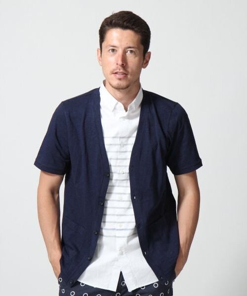 GLOBAL WORK（グローバルワーク）の「スラブＶカーデ半袖（トップス・メンズ・ブラック09/グレー15/ネイビー88・Ｓ/Ｍ/Ｌ/ＸＬ）」の3枚目の写真