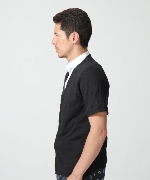 GLOBAL WORK（グローバルワーク）の「スラブＶカーデ半袖（トップス・メンズ・ブラック09/グレー15/ネイビー88・Ｓ/Ｍ/Ｌ/ＸＬ）」の5枚目の写真