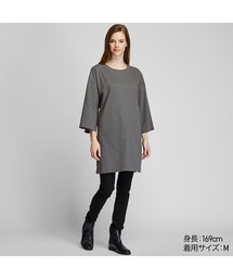 UNIQLO | オーバーサイズスリットチュニック（7分袖）(Tシャツ/カットソー)