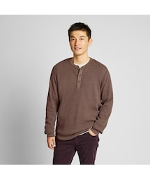 UNIQLO | ワッフルヘンリーネックT（長袖）(Tシャツ/カットソー)