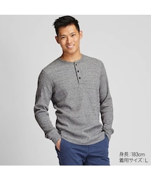 UNIQLO | ワッフルヘンリーネックT（長袖）(Tシャツ/カットソー)