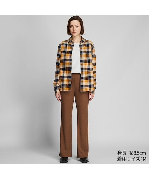 UNIQLO（ユニクロ）の「リブフレアパンツ（その他パンツ・レディース・DARK GRAY 08/BROWN 35/BLACK 09/BEIGE 31・3XL/S/M/L/XXL/XS/XL）」の3枚目の写真