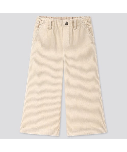 UNIQLO（ユニクロ）の「GIRLS コーデュロイワイドクロップドパンツ（その他パンツ・キッズ・BLACK 09/BROWN 34/NATURAL 30・160/140/100/150/110/120/130）」の3枚目の写真