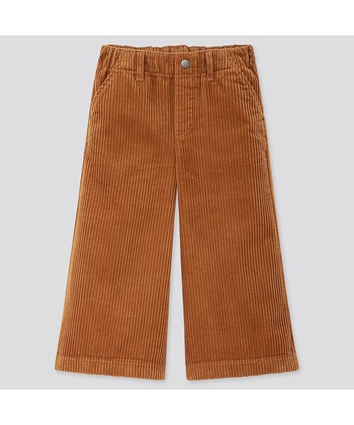 UNIQLO（ユニクロ）の「GIRLS コーデュロイワイドクロップドパンツ（その他パンツ・キッズ・BLACK 09/BROWN 34/NATURAL 30・160/140/100/150/110/120/130）」の2枚目の写真