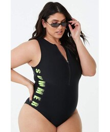 FOREVER 21 | Forever 21 Plus Size Summer Graphic Print Swimsuit (水着)