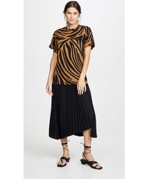 3.1 Phillip Lim Short Sleeve T-Shirt Dress with Pleating