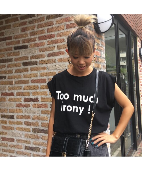 no brand（ノーブランド）の「キャップスリーブTOPS｢TOO MACHI｣（ニット/セーター・レディース・その他）」の5枚目の写真