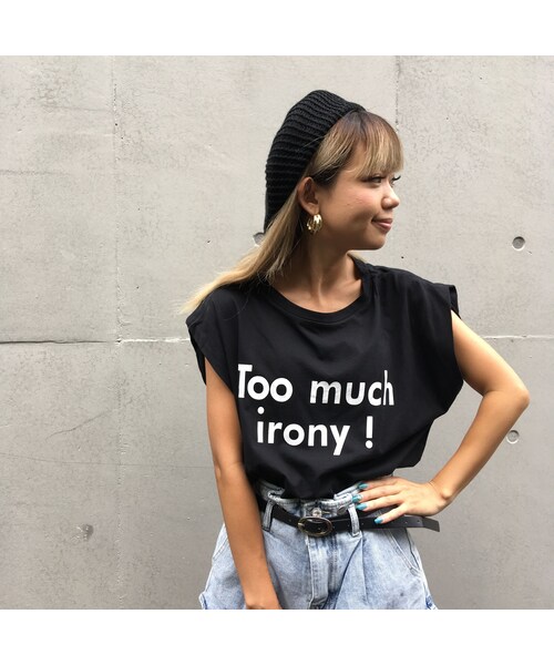no brand（ノーブランド）の「キャップスリーブTOPS｢TOO MACHI｣（ニット/セーター・レディース・その他）」の6枚目の写真