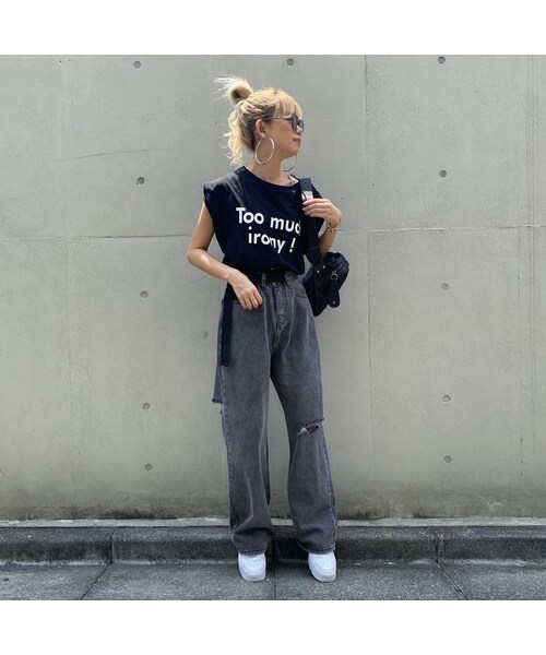 no brand（ノーブランド）の「キャップスリーブTOPS｢TOO MACHI｣（ニット/セーター・レディース・その他）」の3枚目の写真