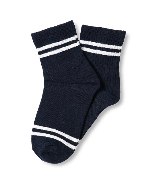 BRANSHES（ブランシェス）の「ラインショートソックス（ソックス/靴下・キッズ・オフホワイト/ネイビーブルー/グレー・9cm～21cm）」の3枚目の写真
