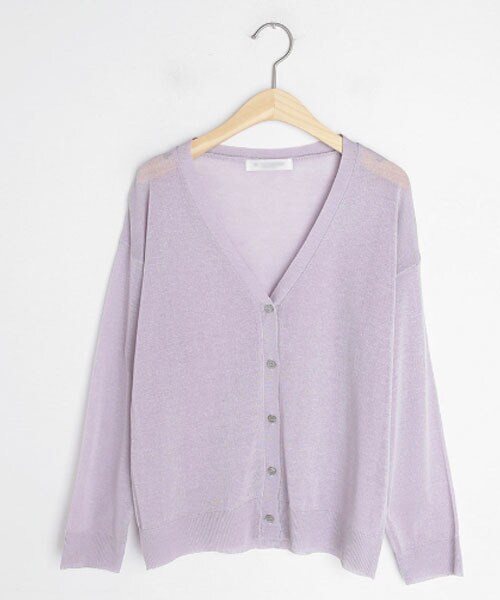 DHOLIC（ディーホリック）の「Vネックシアーニットカーディガン（カーディガン/ボレロ・レディース・ホワイト/ブルー/ブラック/パープル/ベージュ・FREE）」の5枚目の写真